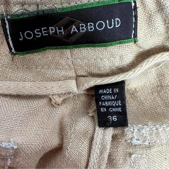 JOSEPH ABBOUD Men’s Cargo Linen Shorts Sz W36 Actual Waist Measure W34 Tan Color - Picture 3 of 7